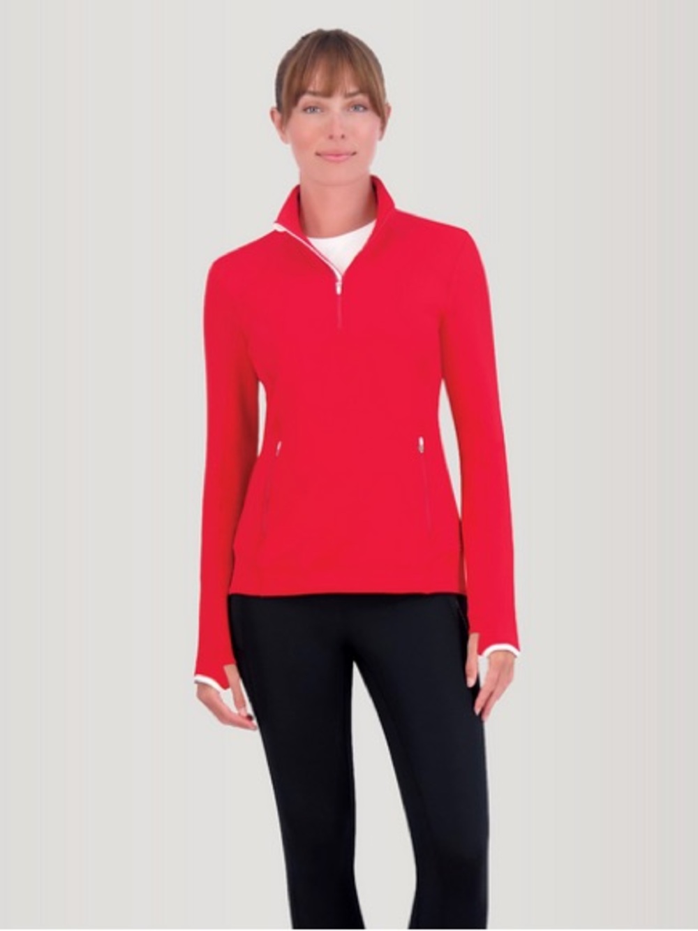 Zero Restriction Sofia Pullover Bright Red 1/4 Zip Golf Jacket Medium M